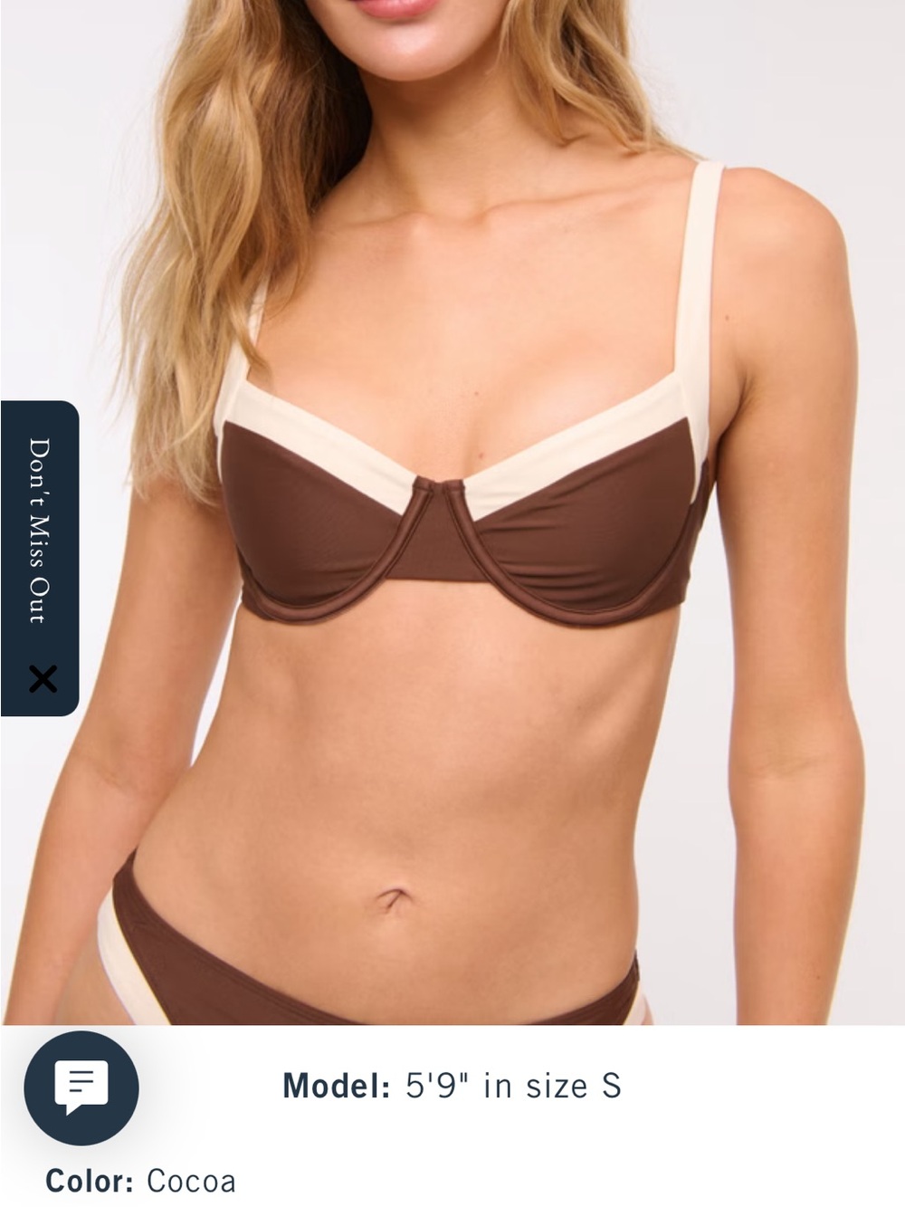 Abercrombie & Fitch wide strap underwire bikini top NWT